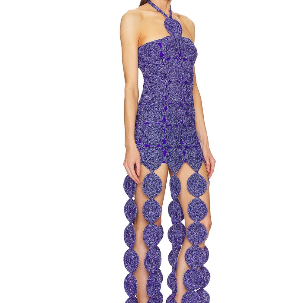 Simon Miller Purple Cut Out Backless Midi Dress - Picture 2 of 3
